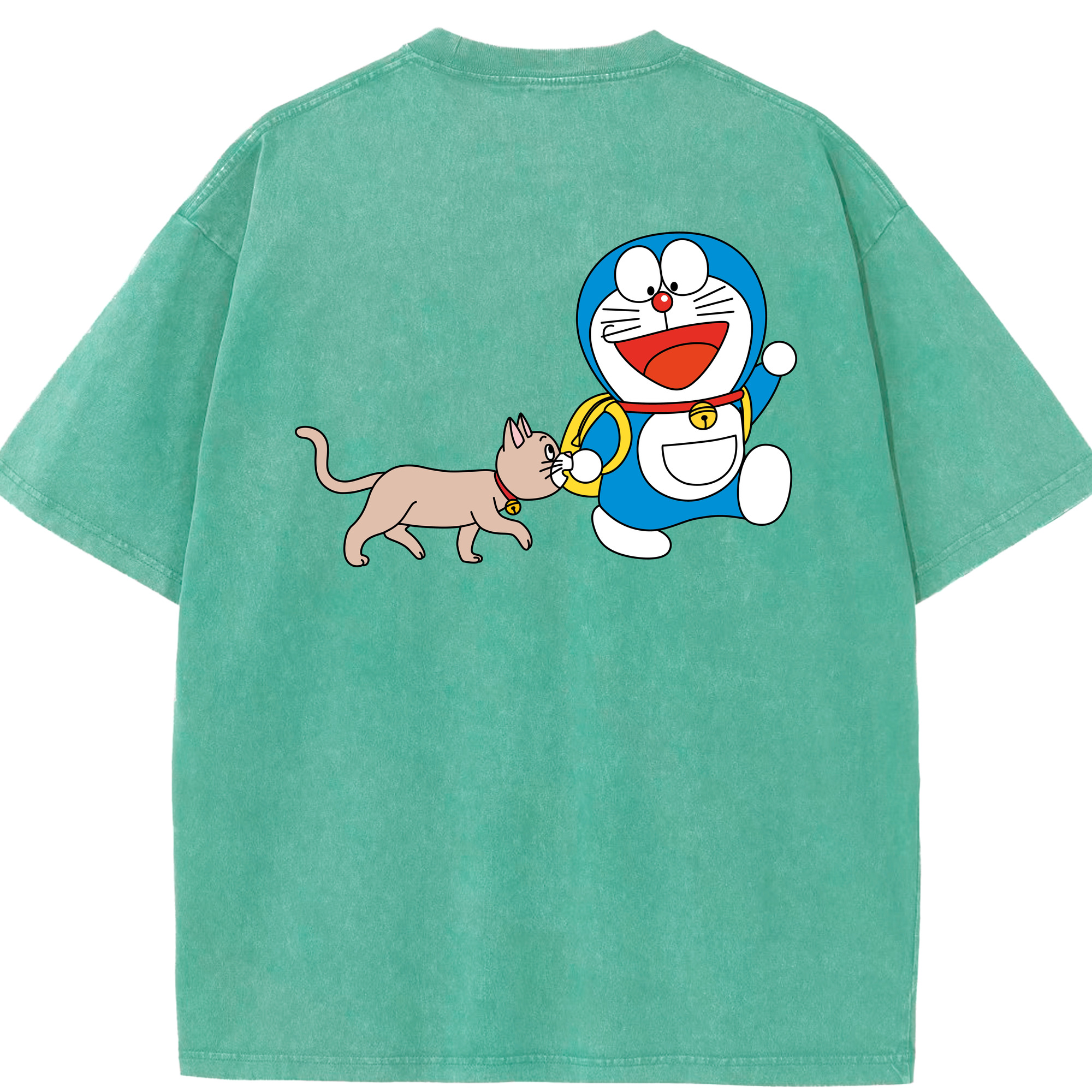 （画像用） ドラえもん Doraemon 綿100% ヴィンテージ風 半袖Tシャツ（背面プリント）
